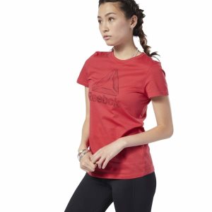 Reebok Graphic Series Crew T Shirt Damen - Rot - DE 234-PTB